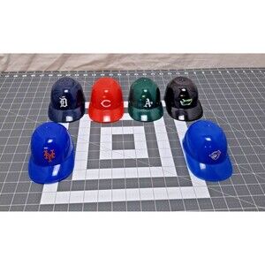 6 Vintage Laich Plastic Batting Helmet Souvenir MLB Baseball Rays Mets A's Jays